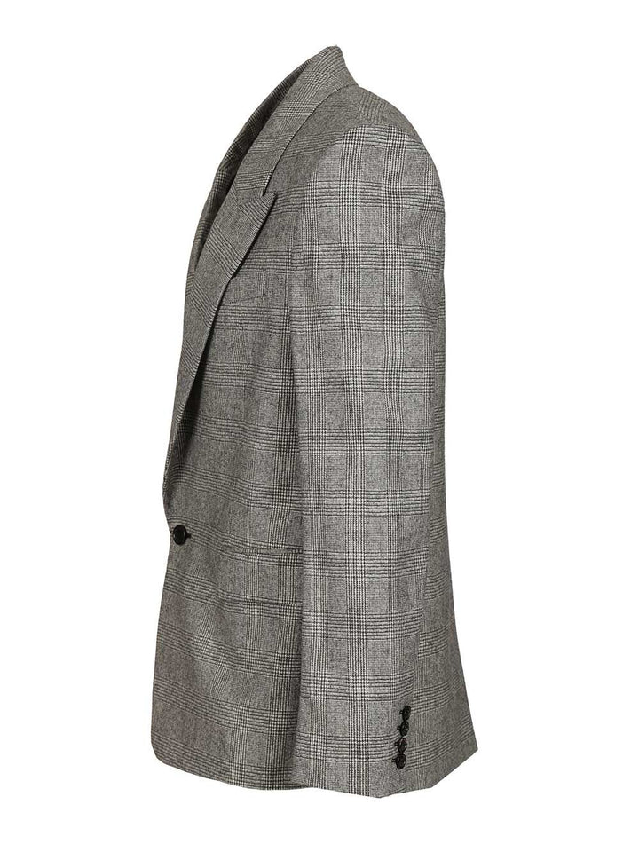 Saint Laurent Flannel Jacket Giacche - Grey | d490ba787c8df2019abd0ffee4342bac567073b4