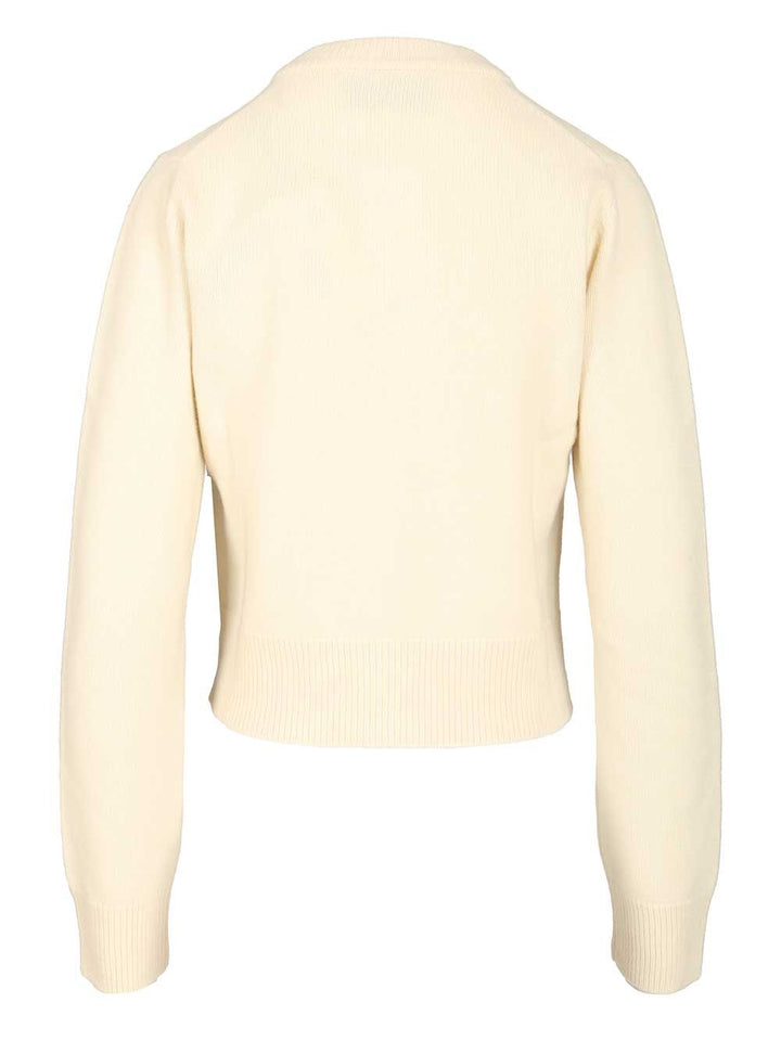 Ami Crew Neck Cardigan Knitwear - Bianco | e62af92286d5081557d7e03a08d8c70d3e26dbf6