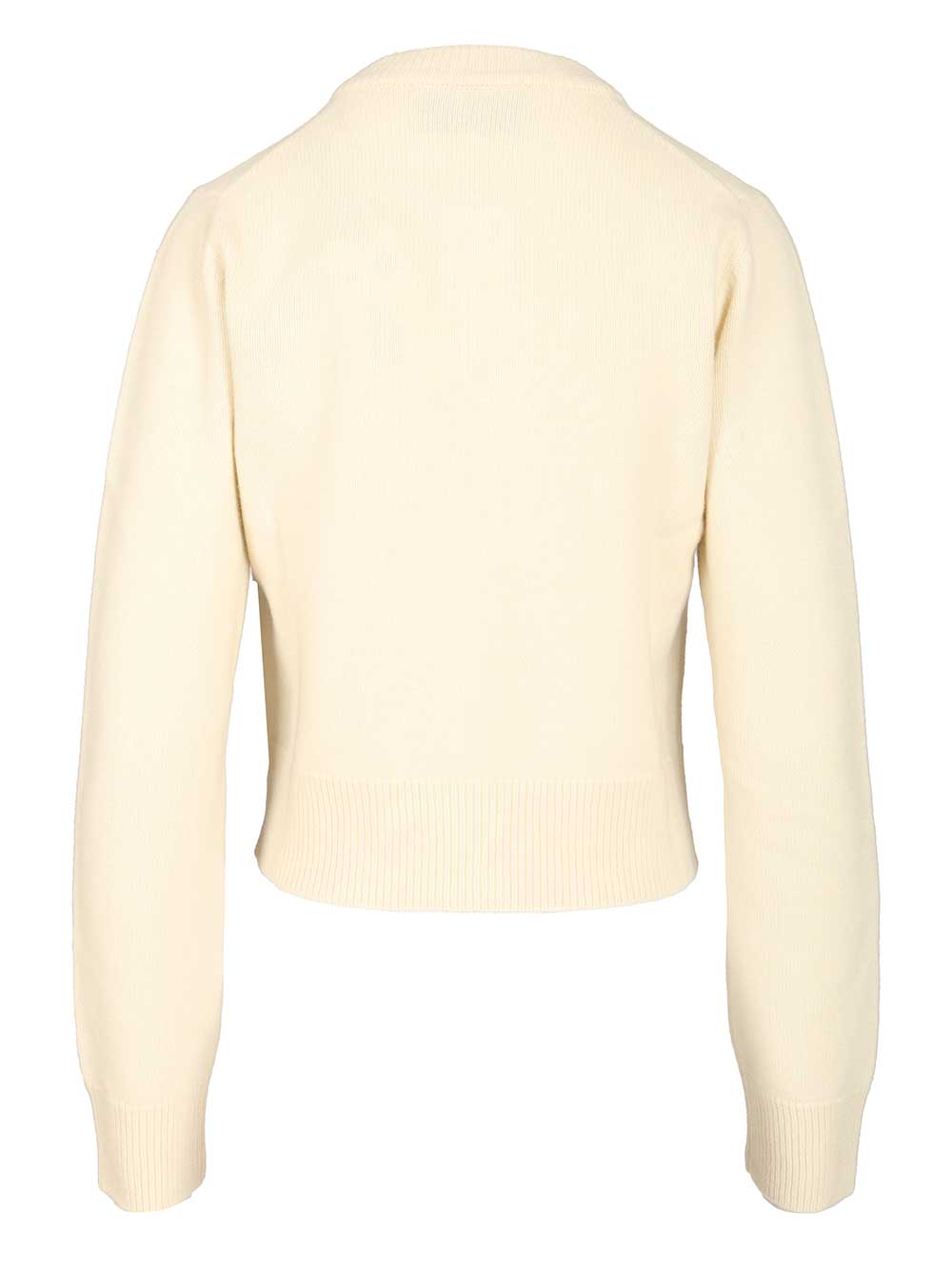 Ami Crew Neck Cardigan Knitwear - Bianco | 50401c5e15fba1c661cfd36abb64959e8fdeed32