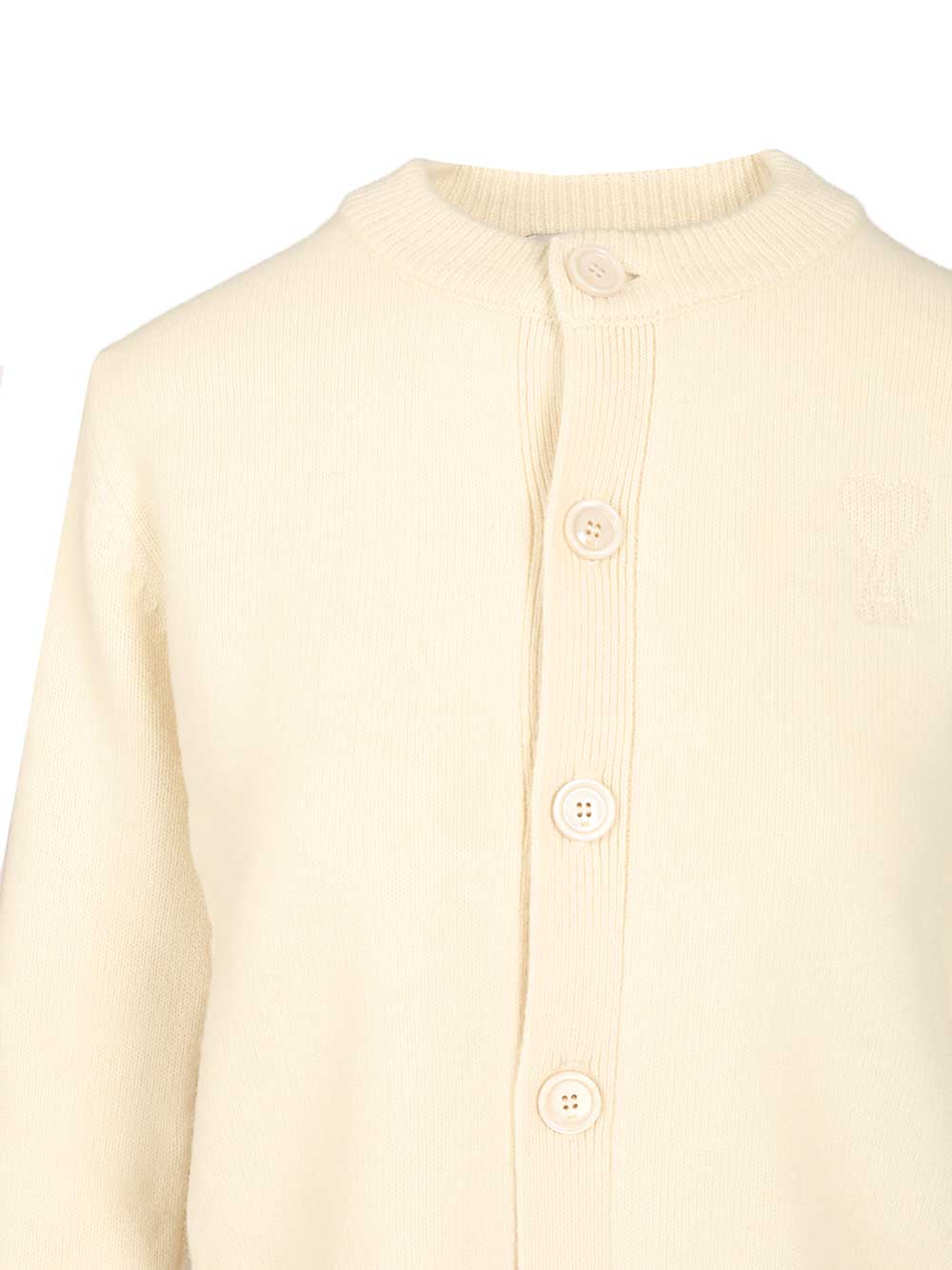 Ami Crew Neck Cardigan Knitwear - Bianco | e70f036667484cb75806b73ddc7d50426c0b13a7