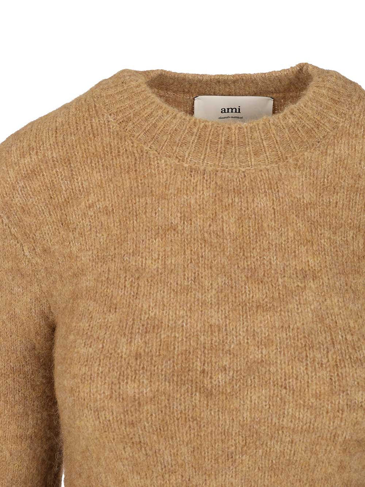 Ami Wool And Alpaca Knit Sweater Knitwear - Marrone | 092d51c52a9a0b52d3718b467fdb8f49bed8c6ab