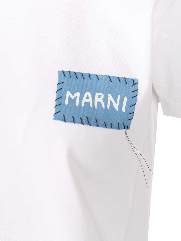 Marni Cotton Jersey T-Shirt - Bianco | 378e3e7a2f372302455a4fcc36fb8e7325b1a785