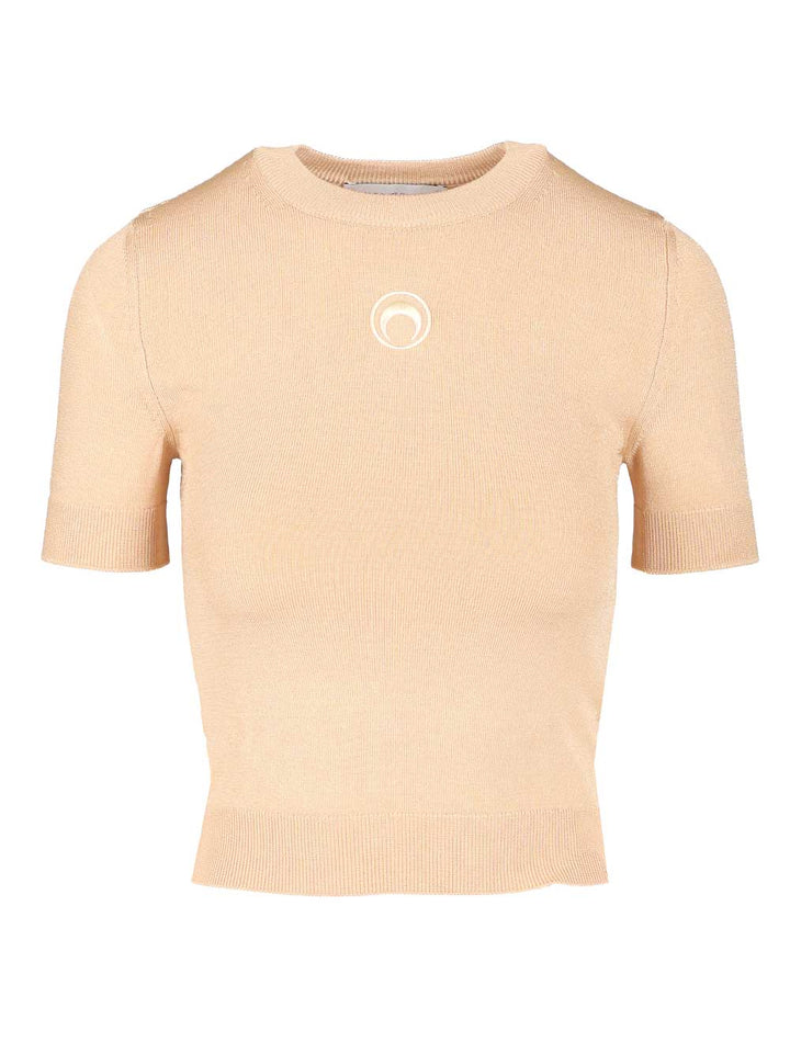 Marine Serre Moon Top T-Shirt - Beige | 25ac6bbed1d60f66ba0df9b6f44e5f430aa6b43c