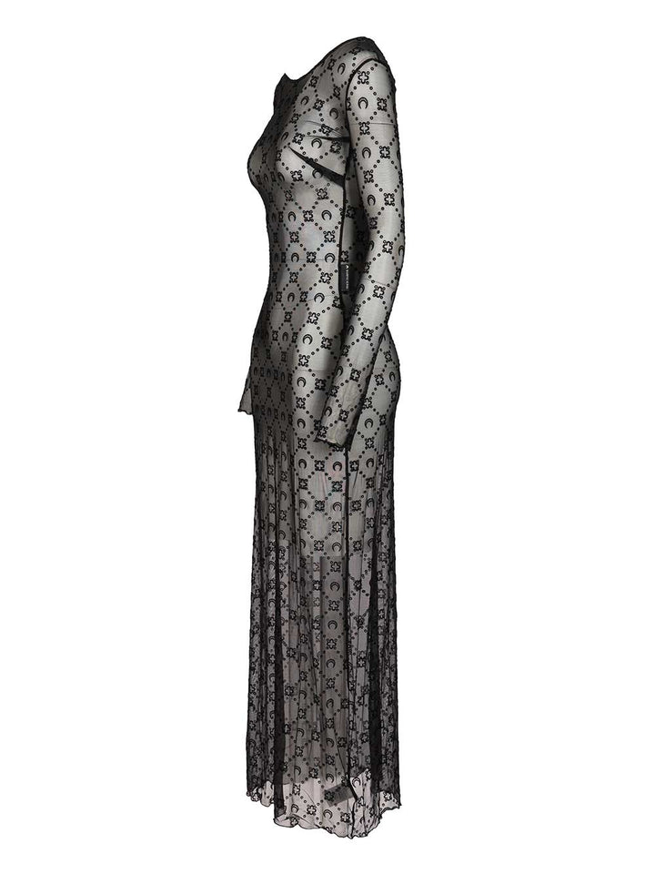 Marine Serre Long Dress Moonogram Abiti - Nero | b4b8c060a2596627b9e3d9afe0506fe27baeae82