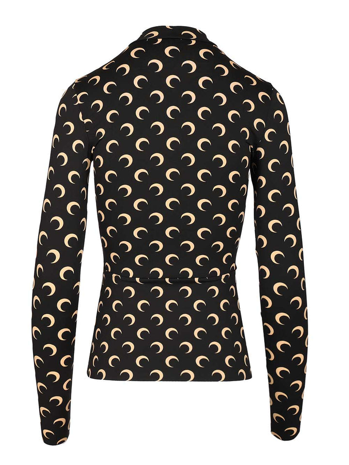 Marine Serre High-Neck Sweater Top - Nero | 0ce88484553100fa2d2868146ab57a91c2b03fe0