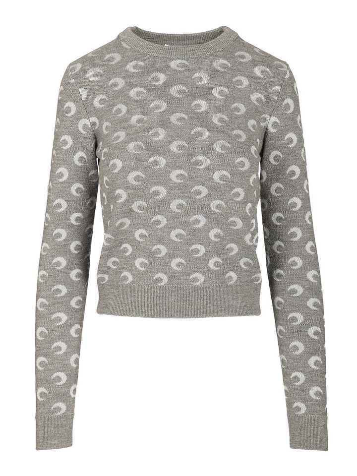Marine Serre Moon Jacquard Sweater Knitwear - Grey | a4dc9bb0d9120fbcbeab6e1b7494c0d5a0be8481