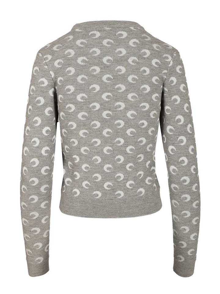 Marine Serre Moon Jacquard Sweater Knitwear - Grey | 05cb90983216df8e2a073622bfdf413b6ab3f5c7