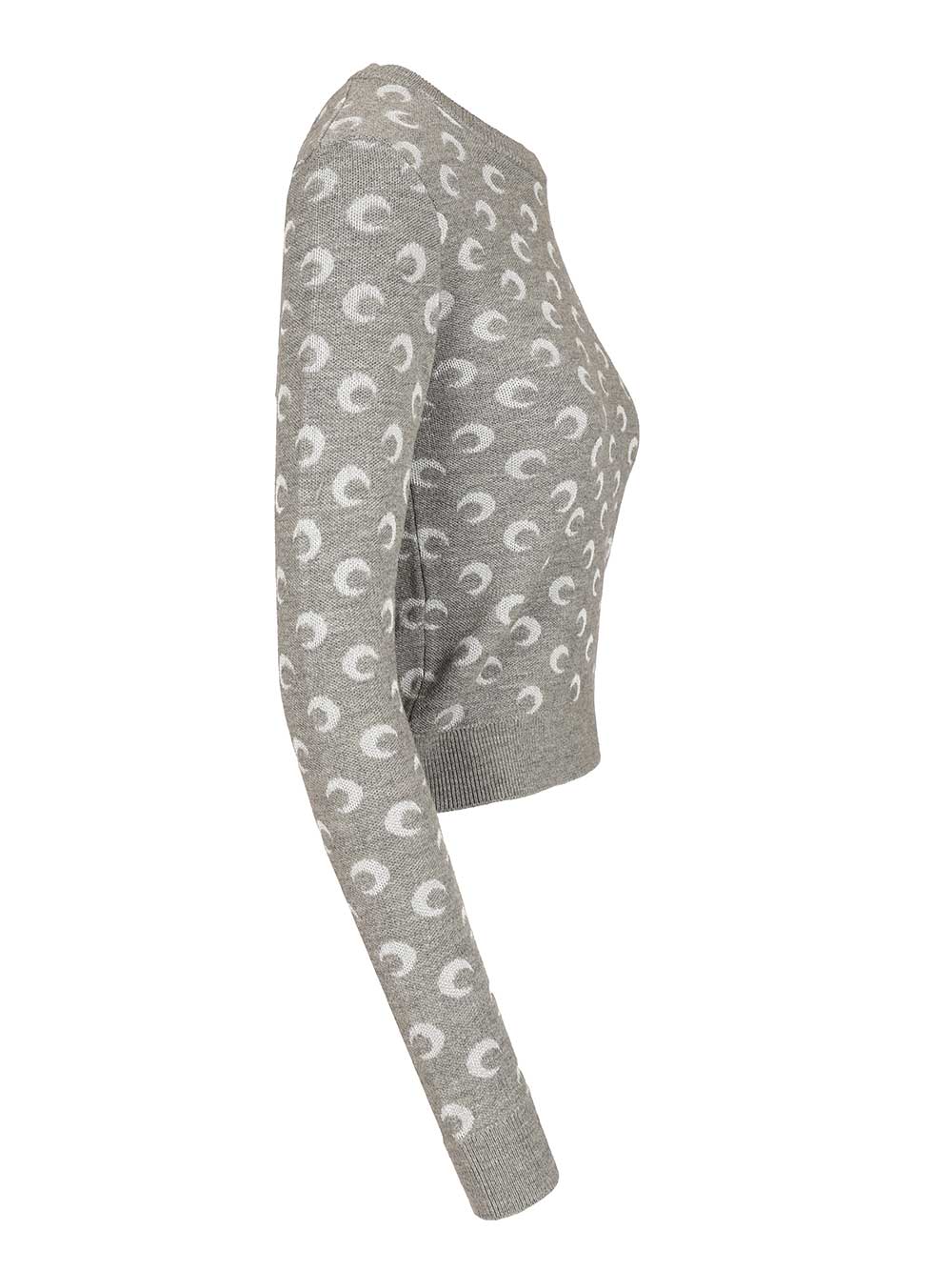 Marine Serre Moon Jacquard Sweater Knitwear - Grey | 0cb34b0afdcb91cfee4342b93ed005144b1319fd