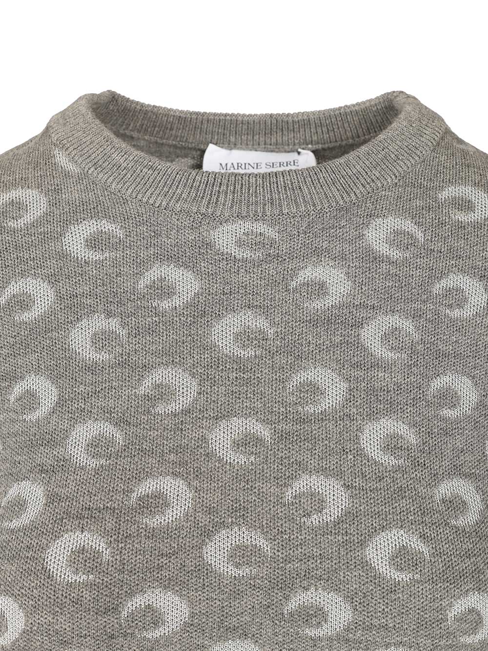 Marine Serre Moon Jacquard Sweater Knitwear - Grey | 600f354de5d538cedced1cbb4fb2bd173bf8bc1a