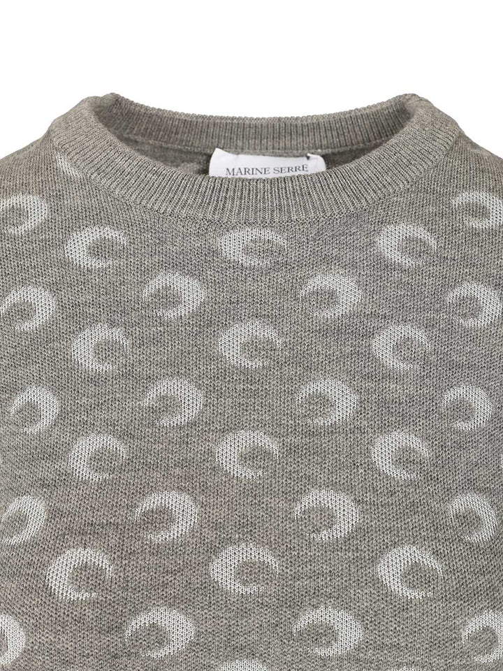 Marine Serre Moon Jacquard Sweater Knitwear - Grey | 600f354de5d538cedced1cbb4fb2bd173bf8bc1a