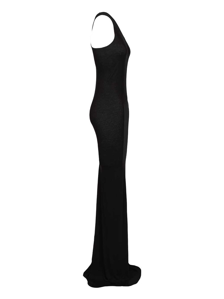Rick Owens Lilies Long Knitted Dress Abiti - Nero | 85034191ae2e046af4867b5f530b6d910368aeaa