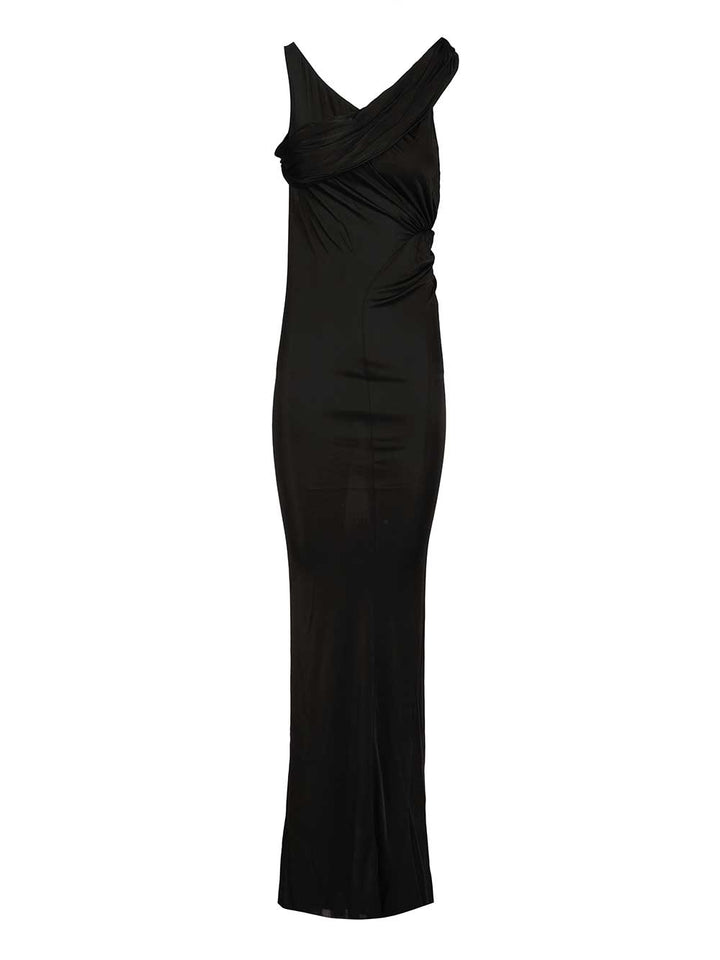 Rick Owens Lilies Sahara Asymmetrical Long Dress Abiti - Nero | 580e73fdb334838eec43f0485748ec7e27d6343f