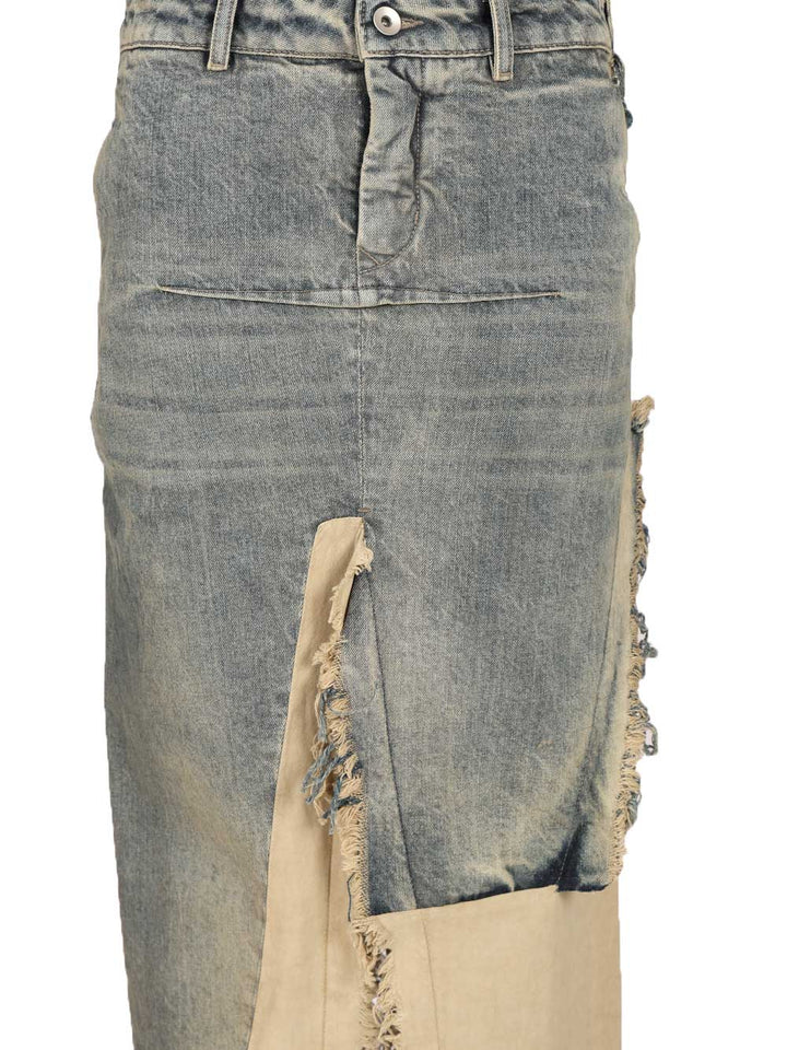 Rick Owens Denim Skirt Gonne - Light blue | c7ec6ff8efb9bb4156fe467422a80a1b6fe62f9c