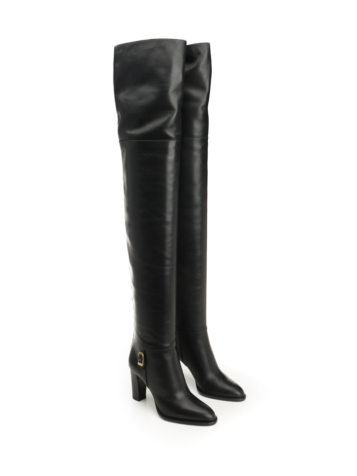 Saint Laurent Julia Over-The-Knee Boots - Nero | 389fa82257900aa832f98ac3283d55defe483e17