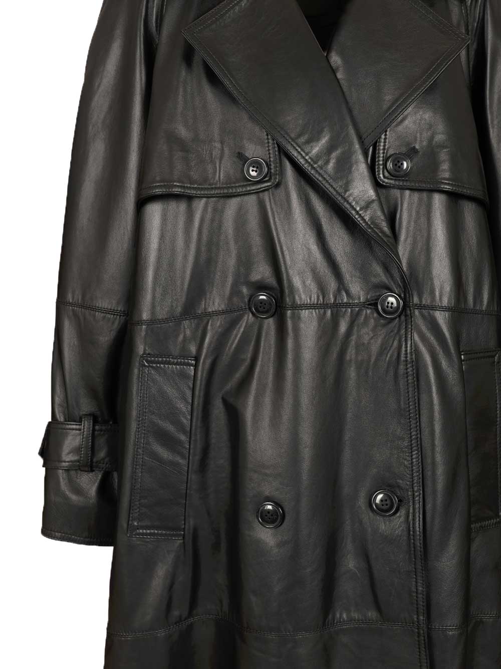Marella X Stella Maxwell Padded Leather Trench Coat Giacche - Nero | 60065de71ad290609713353d06e7a764feb421b6