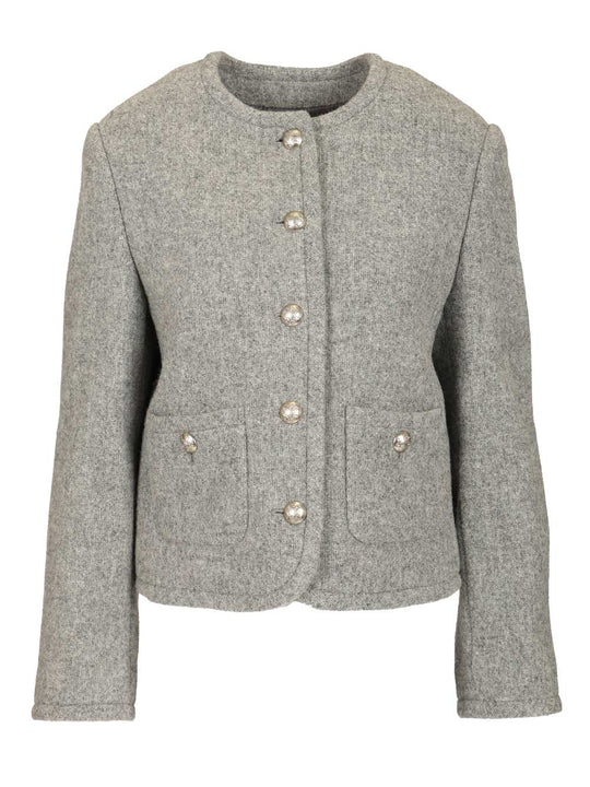 Classic Jacket Knitwear Grey