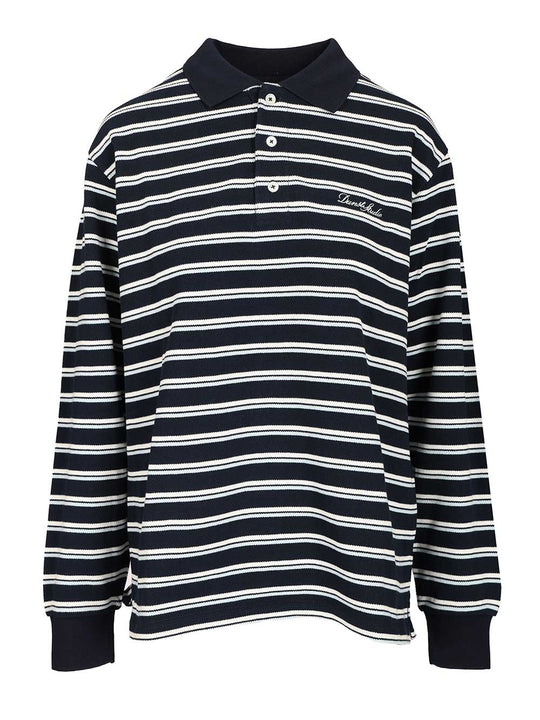 Striped Polo Shirt Blu