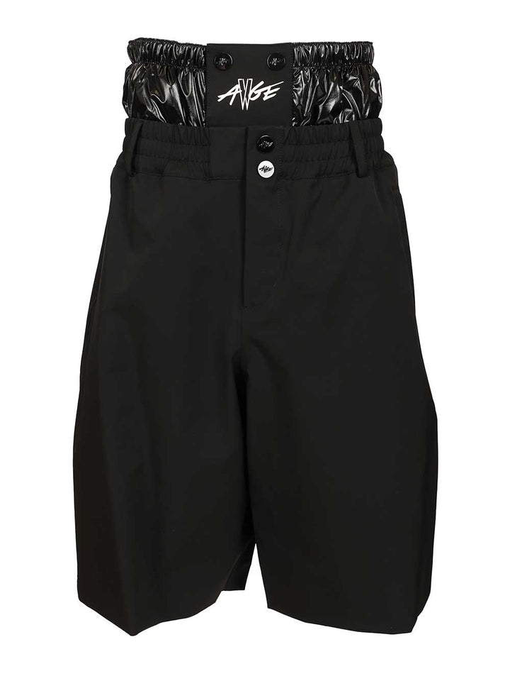Moncler Genius Shorts With Moncler X A$Ap Rocky Logo Print Trousers - Nero | 15a91c1594715d7fe0db3686a6b4f8f6f8ba05b9