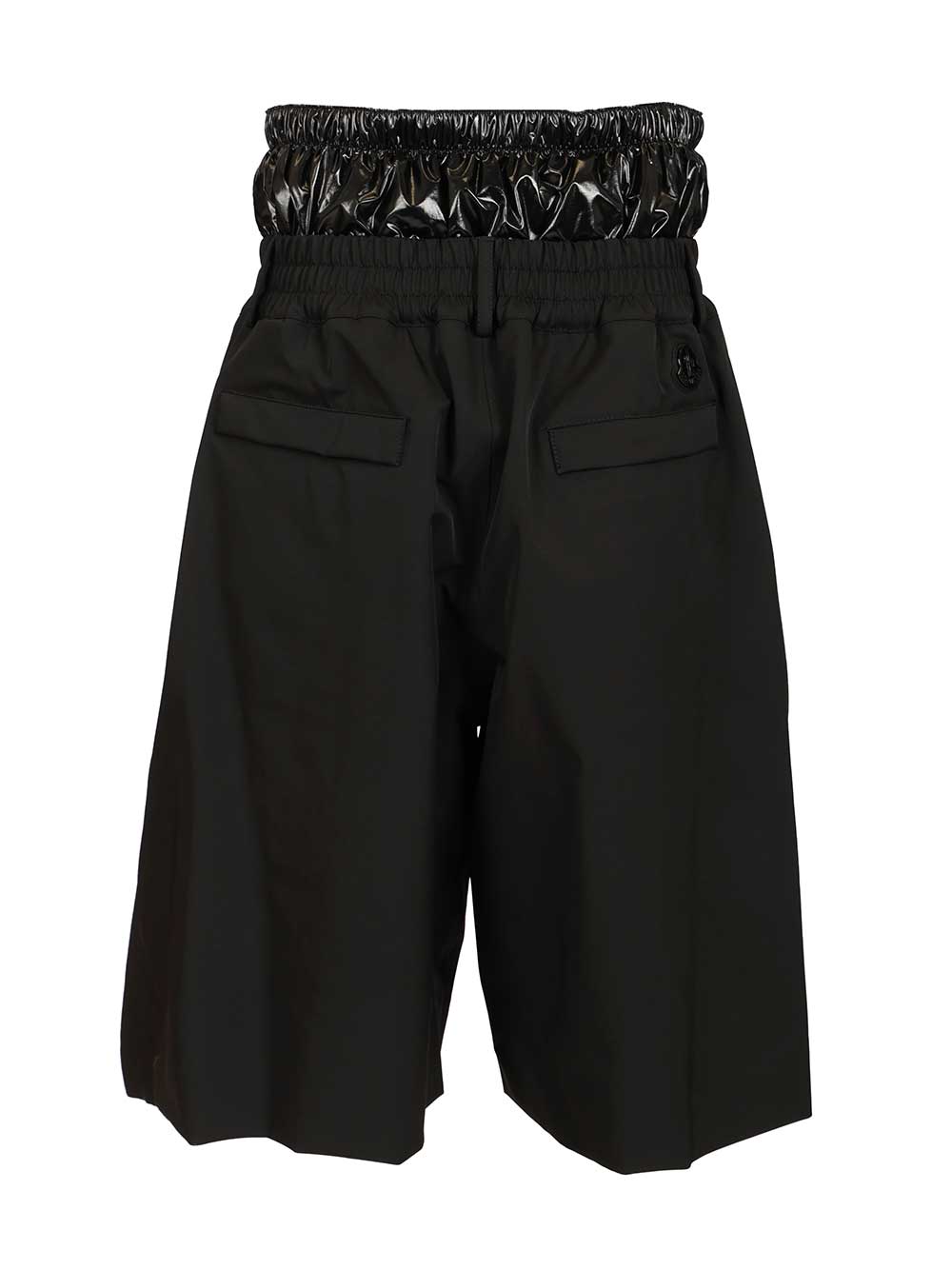 Moncler Genius Shorts With Moncler X A$Ap Rocky Logo Print Trousers - Nero | 43fa429895e629022a111cb39ac7aa5c7cbd0c4d