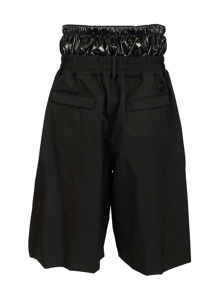 Moncler Genius Shorts With Moncler X A$Ap Rocky Logo Print Trousers - Nero | 43fa429895e629022a111cb39ac7aa5c7cbd0c4d