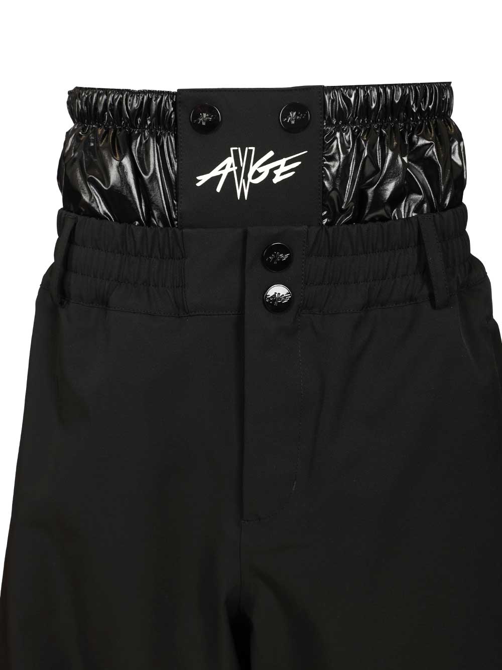 Moncler Genius Shorts With Moncler X A$Ap Rocky Logo Print Trousers - Nero | 34373e43b63ce249108632212fb0f5ff562a63e8