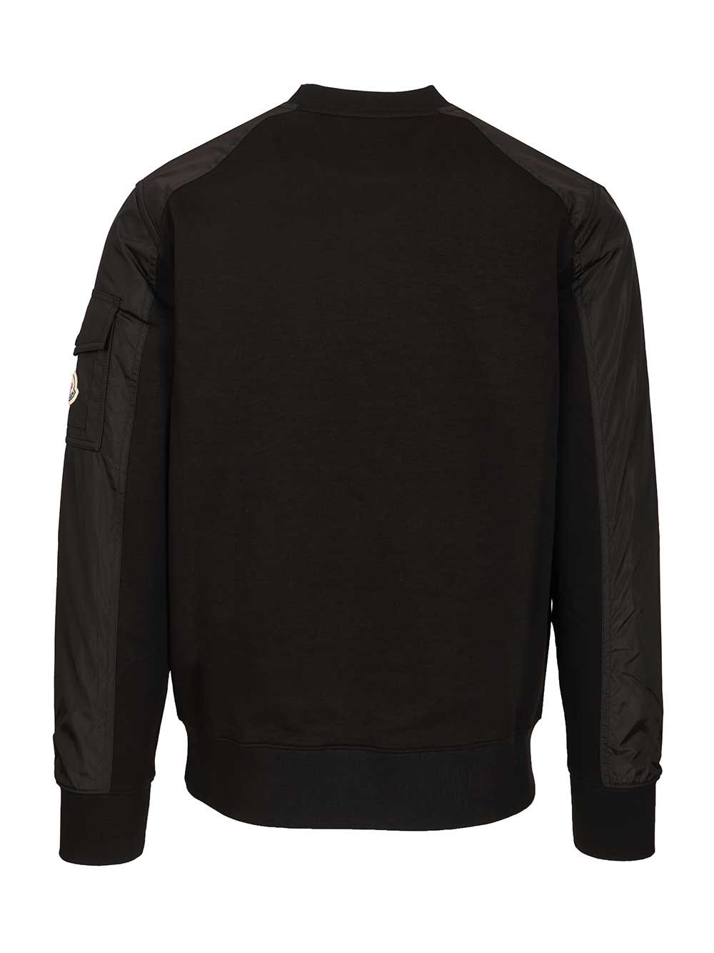 Moncler Sweatshirt With Nylon Bands Sweatshirts - Nero | fd272806e3960390baad2b6fc269365b7026cf89