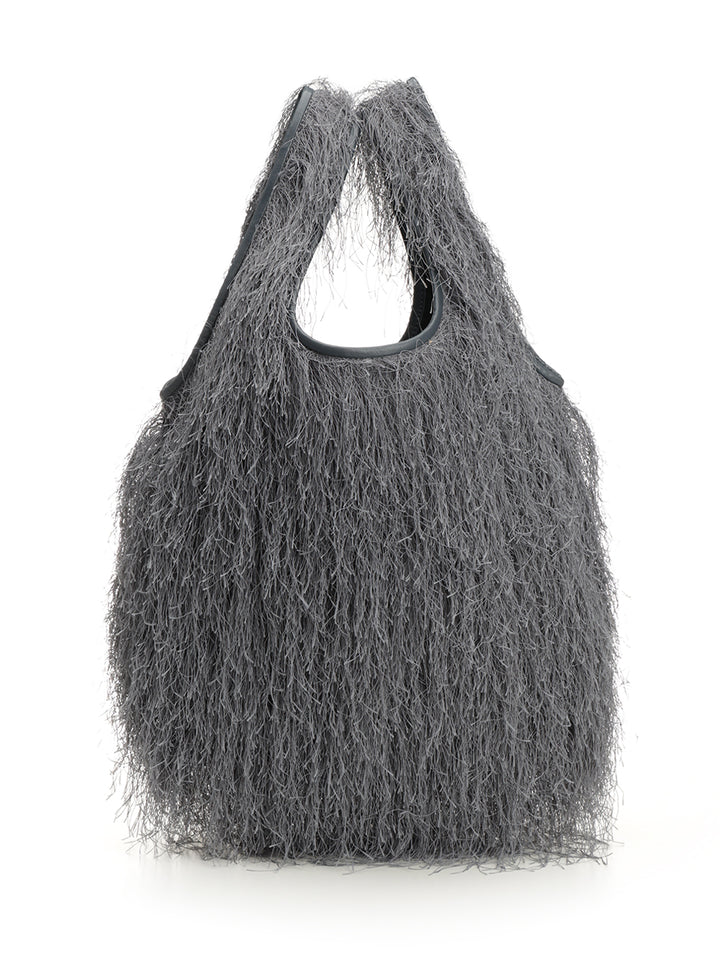 Dries Van Noten Large Tote Bag With Fringe Handbags - Grey | 0a37b580202163db65001e082d3bdce1591b0c4c