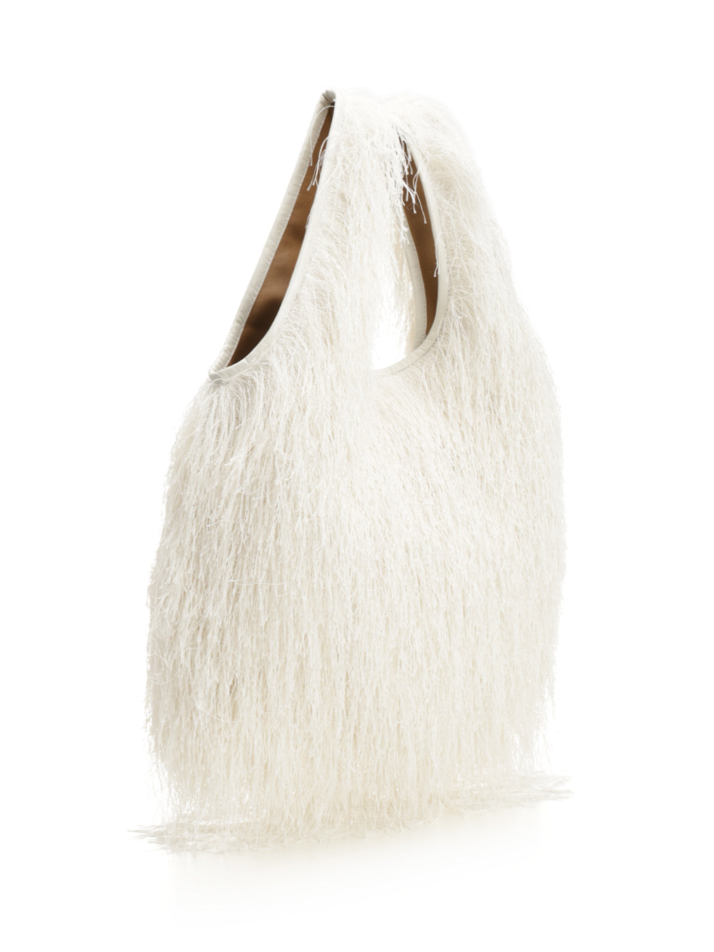 Dries Van Noten Large Tote Bag With Fringe Handbags - Bianco | 5b6387f51b2d8fa04eeecea02e5e1ba73937e446