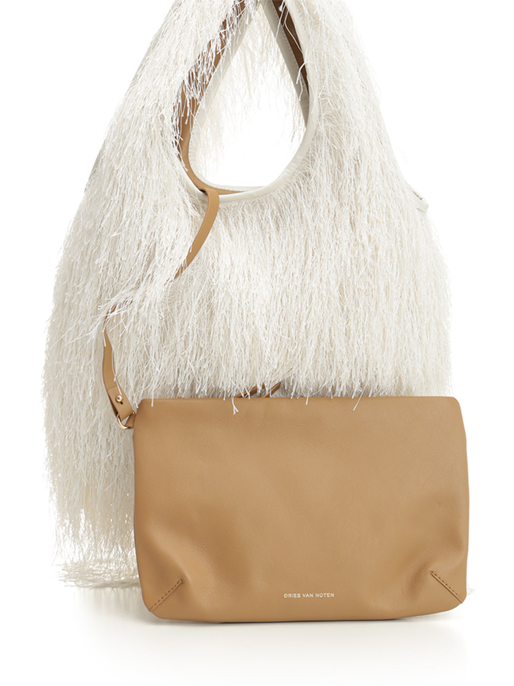 Dries Van Noten Large Tote Bag With Fringe Handbags - Bianco | 8d788c384f167debb7f948903a68bcb15c362c79