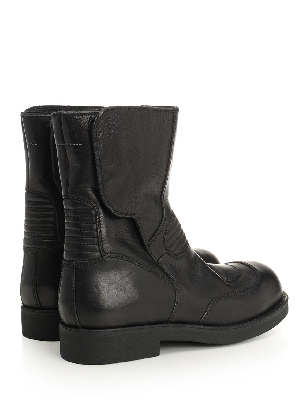 Mm6 Maison Margiela Leather Ankle Boots - Nero | 52c802124d58a100f23bd60c9cf13fa077200df2