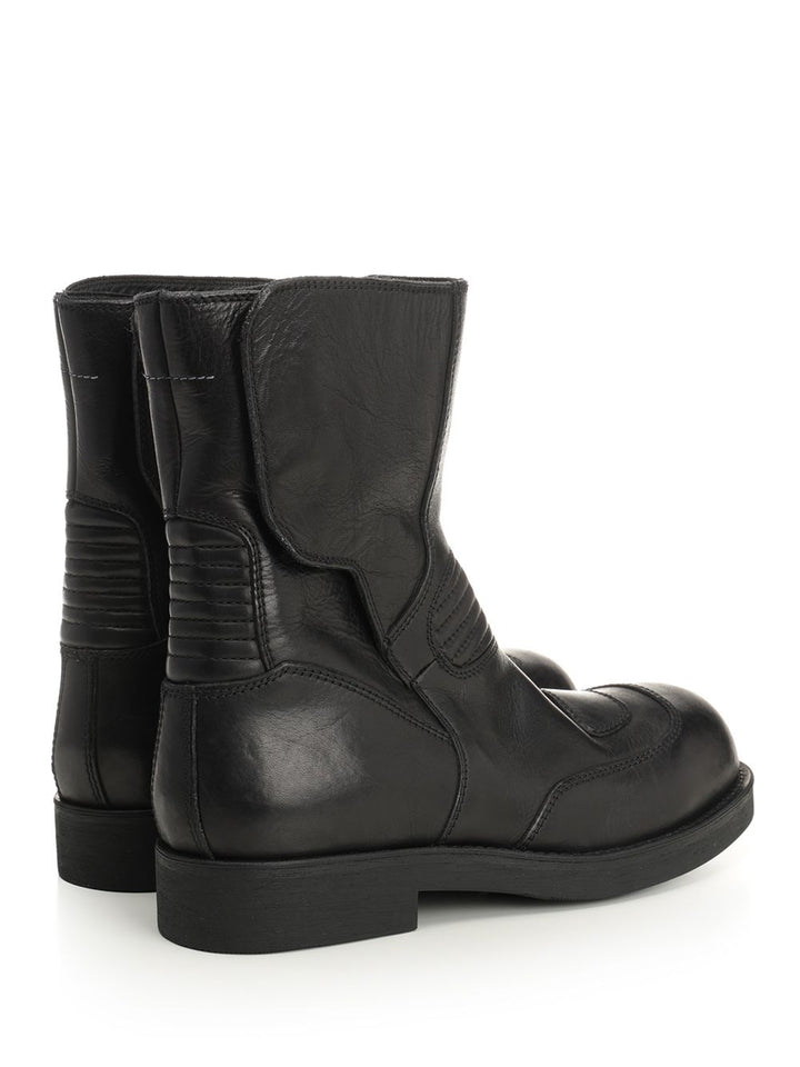 Mm6 Maison Margiela Leather Ankle Boots - Nero | 52c802124d58a100f23bd60c9cf13fa077200df2