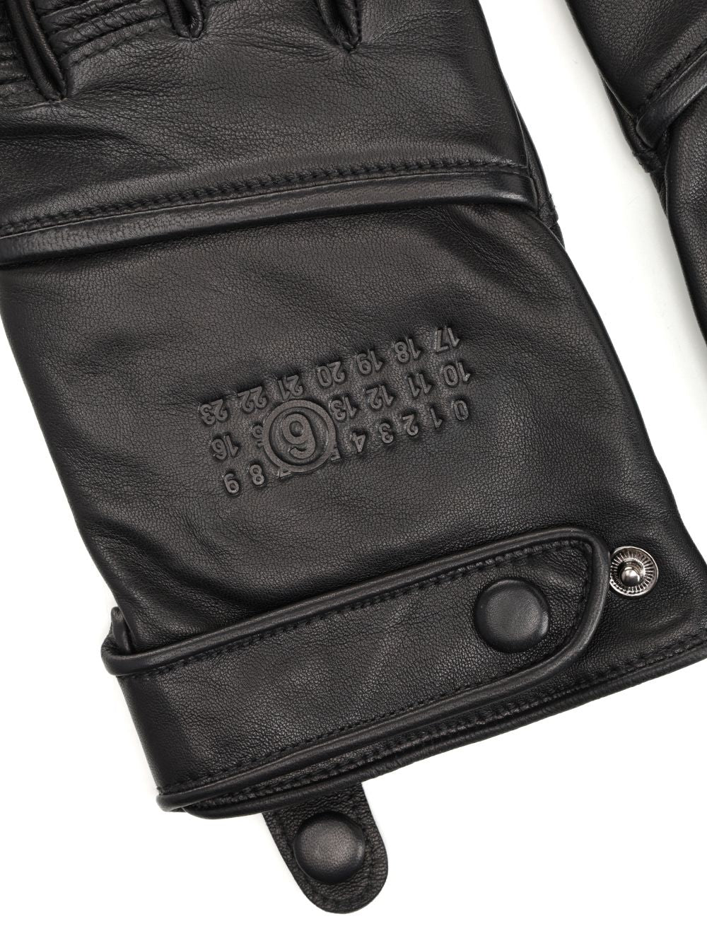 Mm6 Maison Margiela Leather Biker Guanti - Nero | 67396ada001cff5b38449aa036a6474c8c7e8cd0