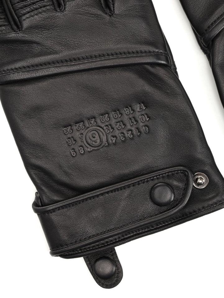 Mm6 Maison Margiela Leather Biker Guanti - Nero | 67396ada001cff5b38449aa036a6474c8c7e8cd0