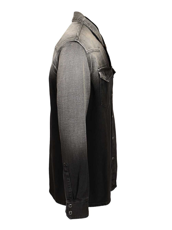 Mm6 Maison Margiela Ombre Denim Shirt Shirts - Nero | ad588a273ab25ad784231d8ee961884f5d248c57