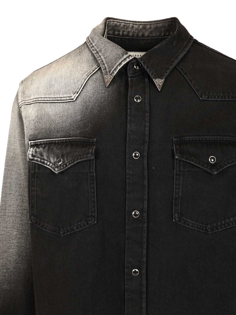 Mm6 Maison Margiela Ombre Denim Shirt Shirts - Nero | 263c7bcee1ae6da02df6a2b61a823bafed6e6571