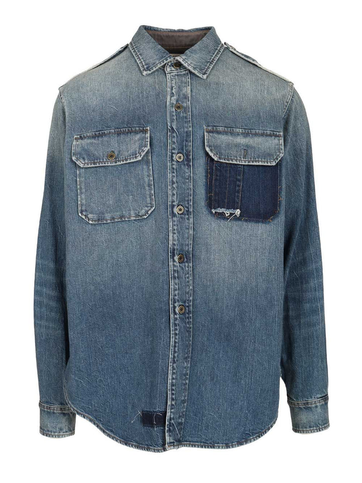 Maison Margiela Denim Shirt Shirts - Blu | a6f64fd1718b1bb0dd8ced77edfee6ad2ab3732a