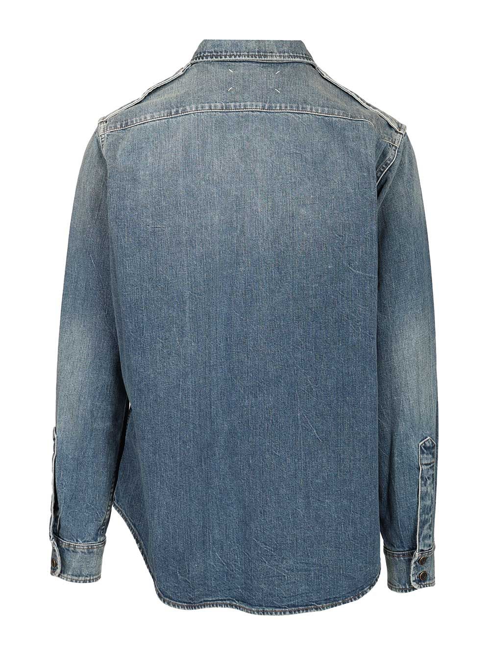 Maison Margiela Denim Shirt Shirts - Blu | 98250cf8453fdd77ed11fdcb54b8ac8b401dbc4b