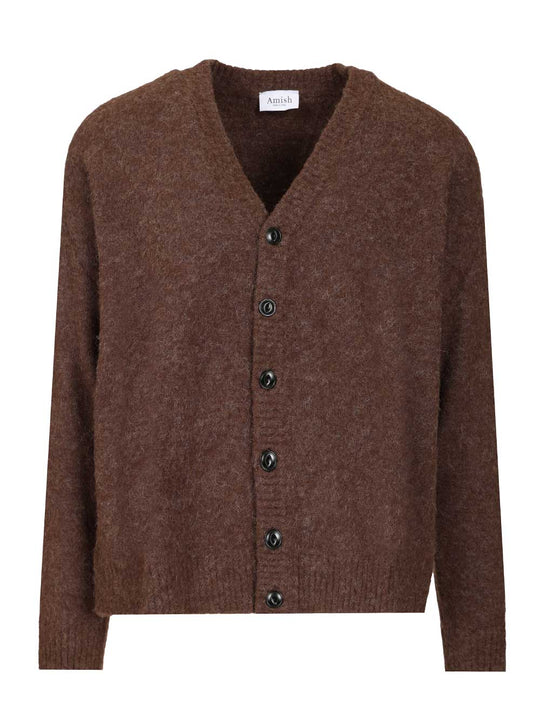 Oversized Cardigan Knitwear Marrone