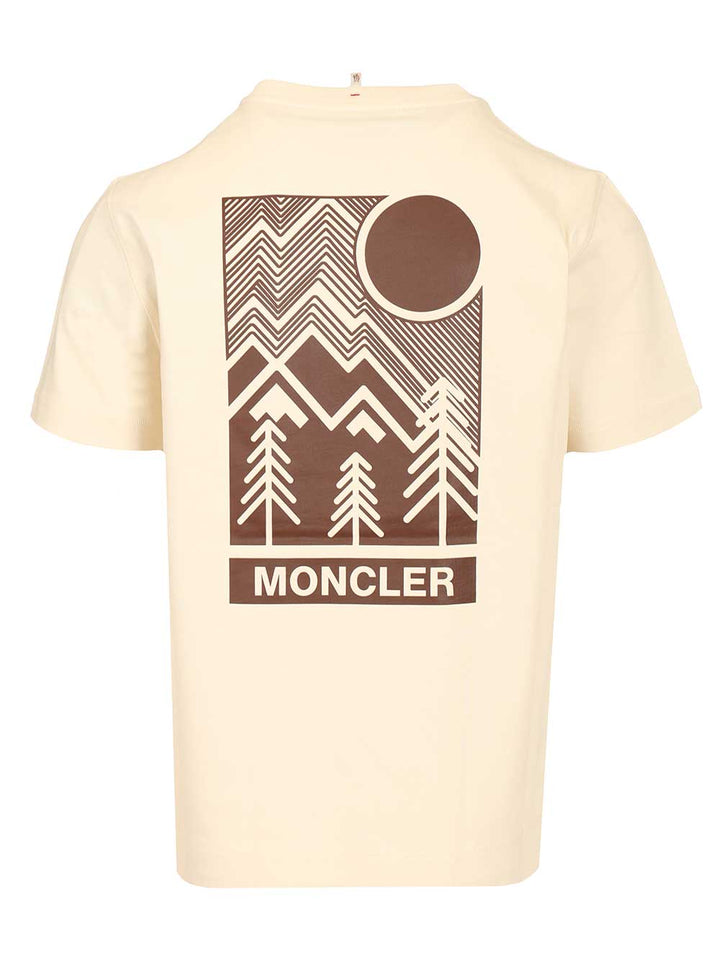 Moncler Grenoble Logo Cotton Jersey T-Shirt - Bianco | 1ff089671d11e12495ccde39e5f66a123bbd0367