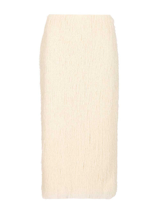 Fringed Skirt Gonne Bianco