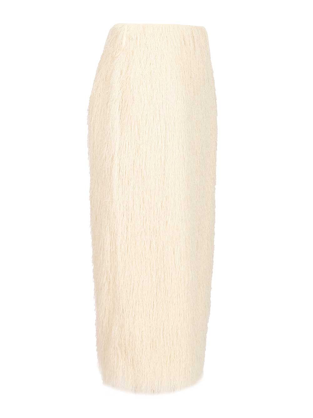 Dries Van Noten Fringed Skirt Gonne - Bianco | ea583cf2a1bfee0a0e3ead3e14c28c522c9009e9