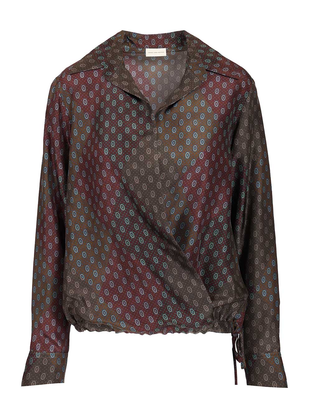 Dries Van Noten Printed Habotai Silk Blouse Shirts - Bordeaux | af7a3aa445c6cf1d44edc0e41cdb891e9dcd57fe
