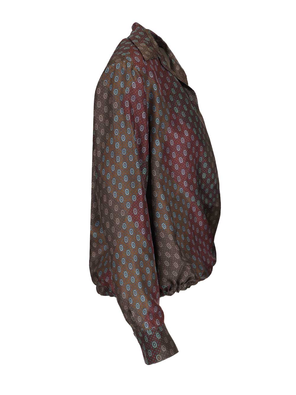 Dries Van Noten Printed Habotai Silk Blouse Shirts - Bordeaux | d95b5368cf01267b9c6c7bd1fb382760bc772856