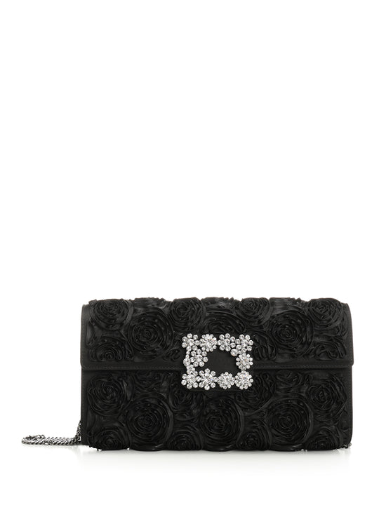 Clutch In Black Satin Clutches Nero