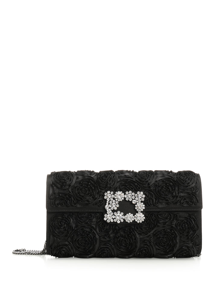 Roger Vivier Clutch In Black Satin Clutches - Nero | 1fea391f39f818e92337d798fe5beecffdfda9e2