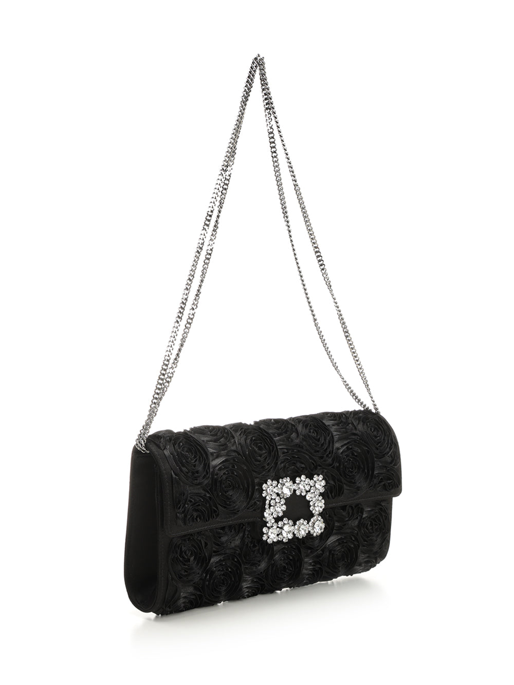 Roger Vivier Clutch In Black Satin Clutches - Nero | bf70c904c4a911d741bed9d7fd1efd36e6a81207
