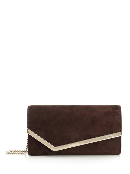 Emmie Suede Clutch Bag Clutches Marrone