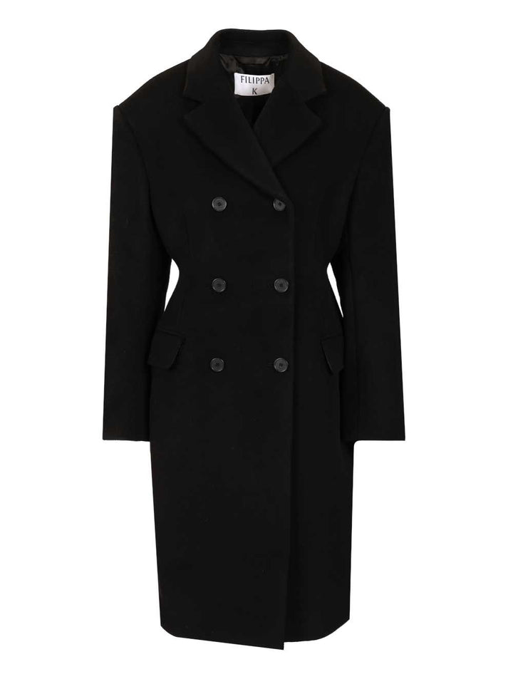 Filippa K Harper Double-Breasted Coat Coats - Nero | 9e5590f9e9bece90e1fc9086dc055e44de857f41