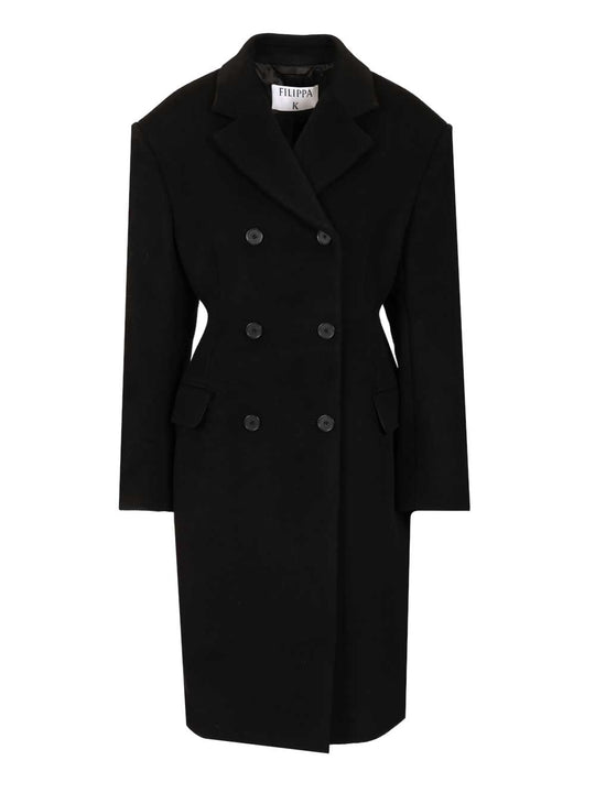 Harper Double-Breasted Coat Coats Nero
