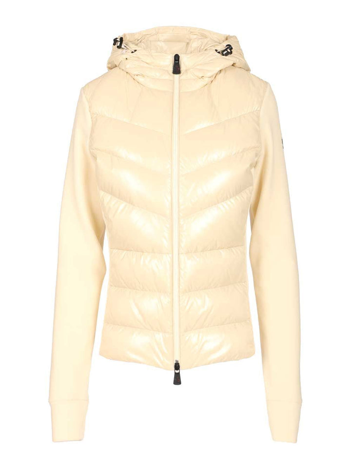 Moncler Grenoble Padded Cardigan With Hood Coats - Bianco | 1f51683f75660150e2ad173ec0e590fc32f4eeb8